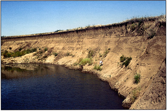 Photograph of the valley fill (Gunder member) at the Claussen site.