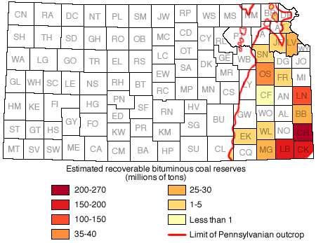 Highest reserves in Crawford, next highest in Labette and Cherokee