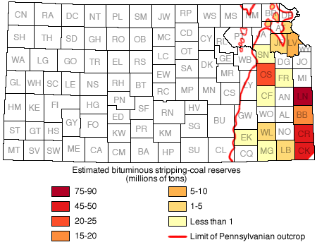 Highest reserves in Linn, next highest in Cherokee and Crawford