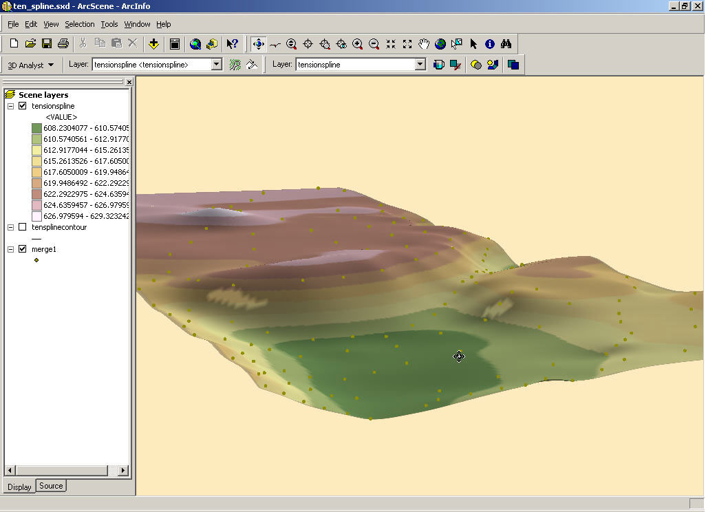 Screen view from Spatial Analyst software