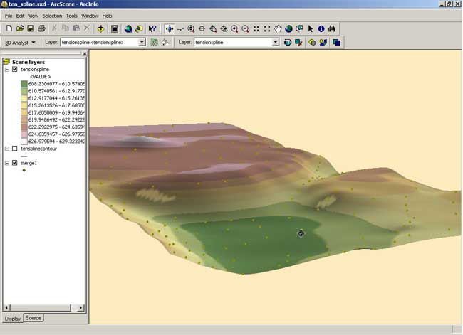 Screen view from Spatial Analyst software