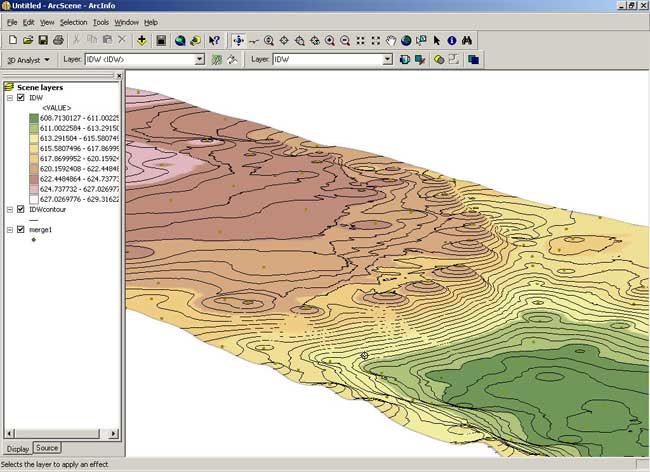 Screen view from Spatial Analyst software