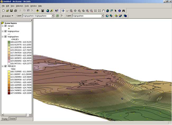 Screen view from Spatial Analyst software