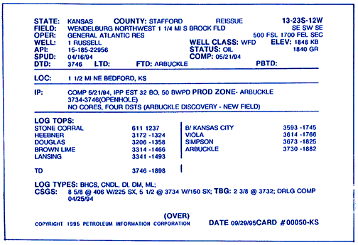 Example scout card