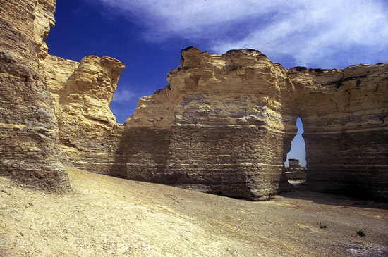 Color photo of Monument Rocks.