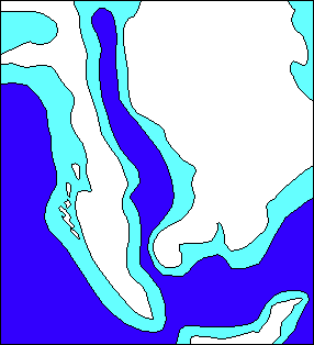 Map of North America as it appeared during Cretaceous time.