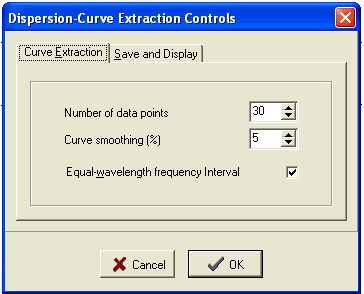 Program dialog box--Dispersion Curve.