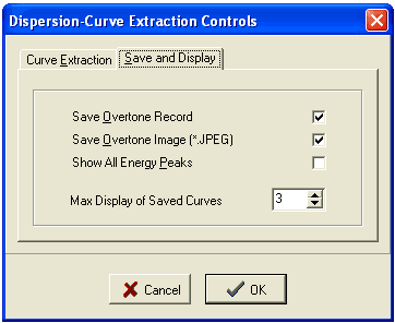 Program dialog box--Dispersion Curve.