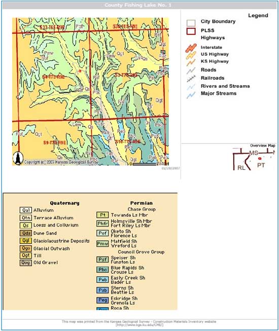 Sample map formatted for printing.