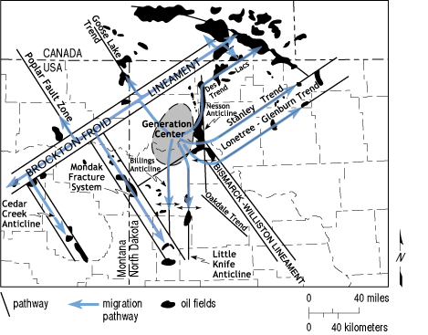 Migration patterns in Williston Basin