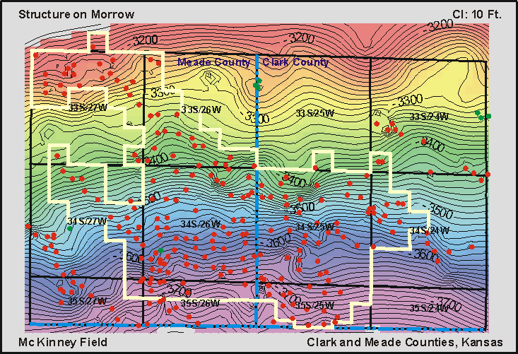 structure map Morrowan, McKinney field