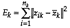 E(k) = sum of square (z - z(mean))