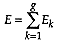 E = sum of E(k)