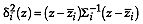 squared weighted distance