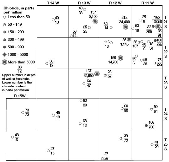 higher chloride in northeast, lower in southwest