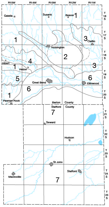 Physiographic divisions of Barton and Stafford Counties, Kansas.