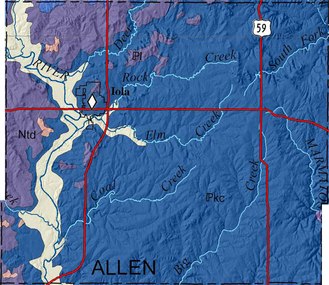 Allen county geologic map