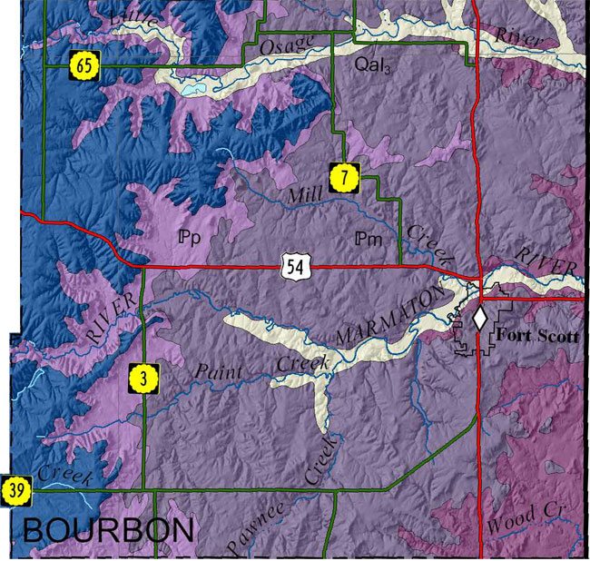 Bourbon County geologic map