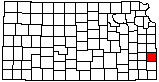 small map of Kansas; click to change counties