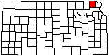 small map of Kansas; click to change counties