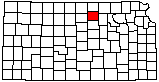 small map of Kansas; click to change counties