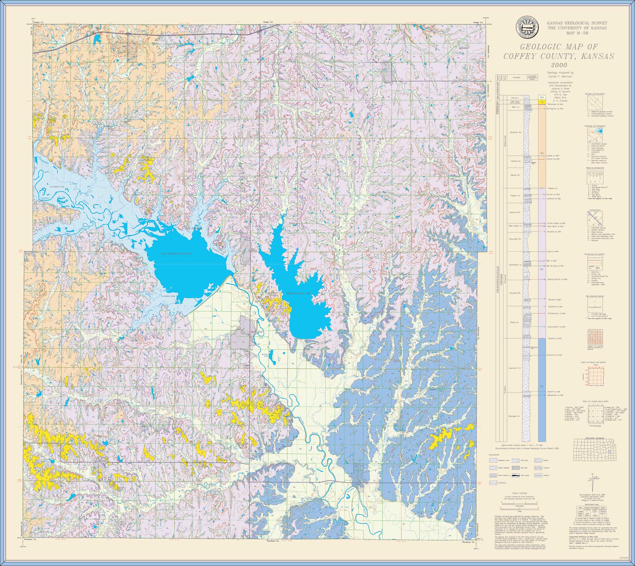 Coffey County geologic map