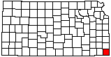 small map of Kansas; click to change counties