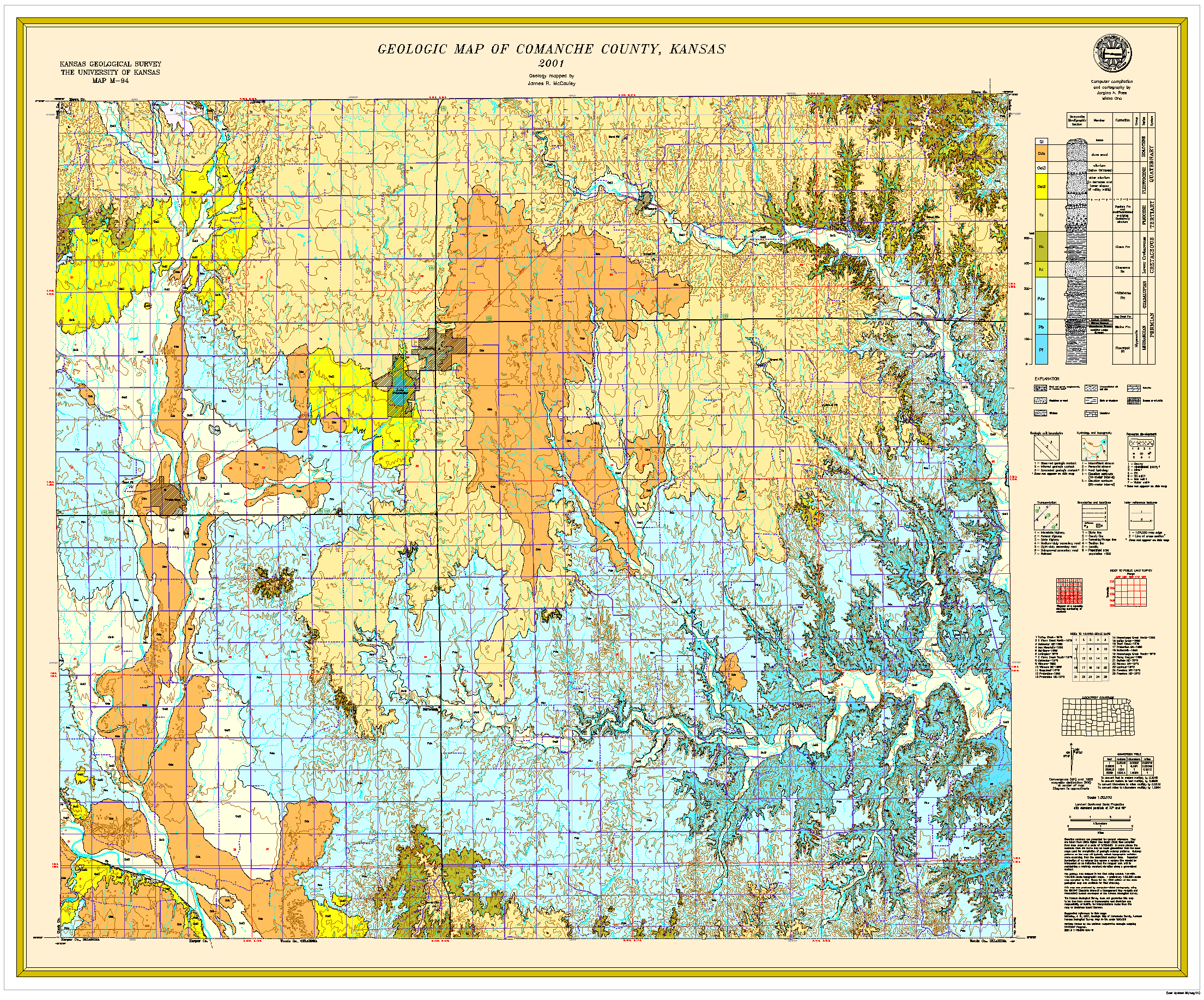 Comanche county geologic map