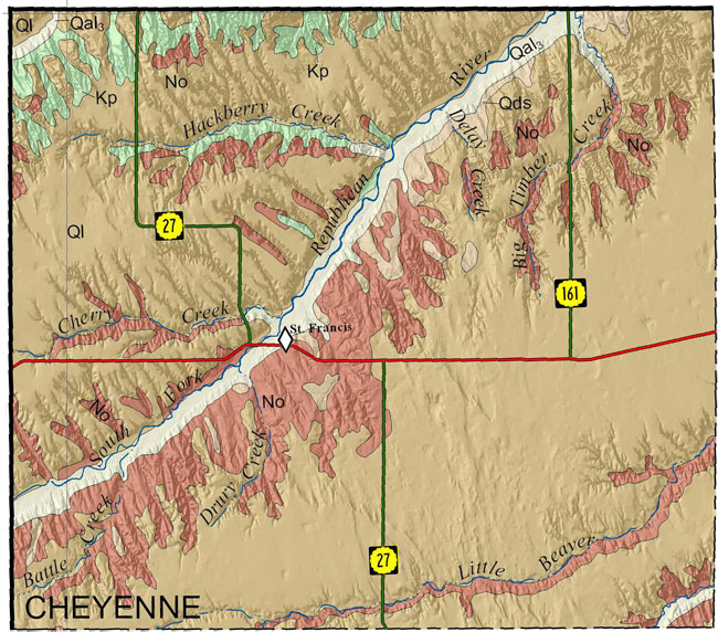 Cheyenne county geologic map