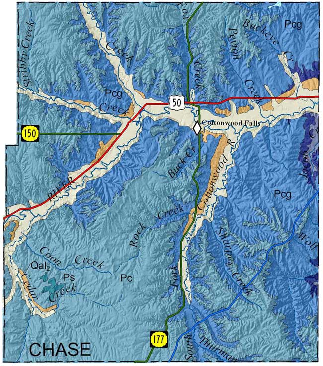 Chase County geologic map