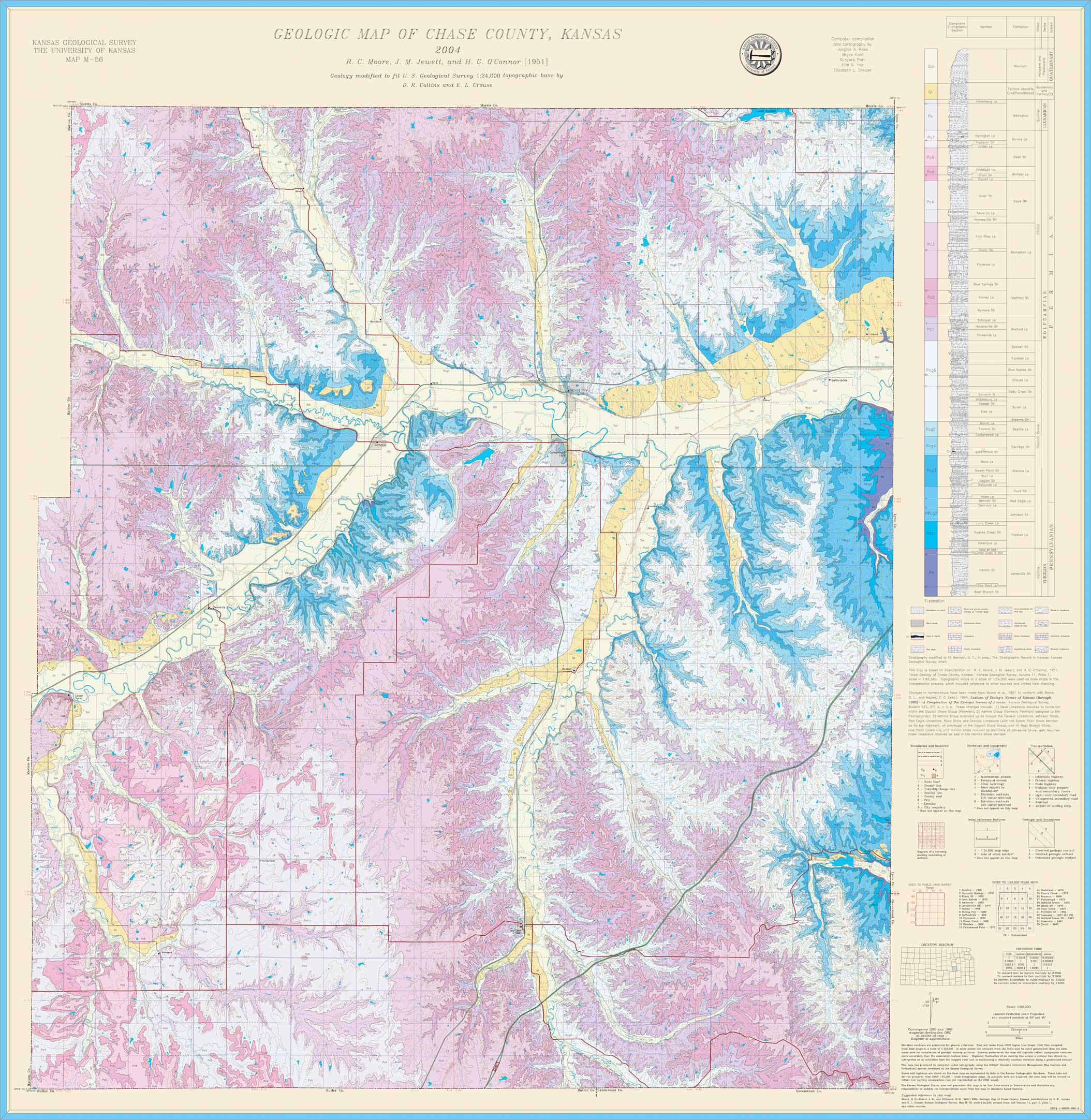 Chase County geologic map