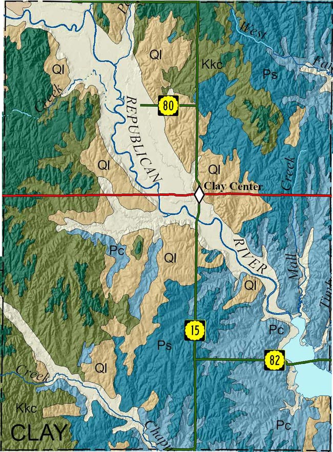 Clay county geologic map