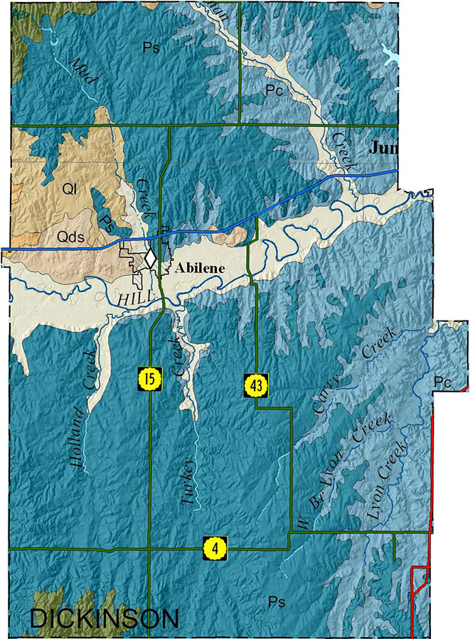 Dickinson county geologic map