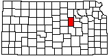 small map of Kansas; click to change counties