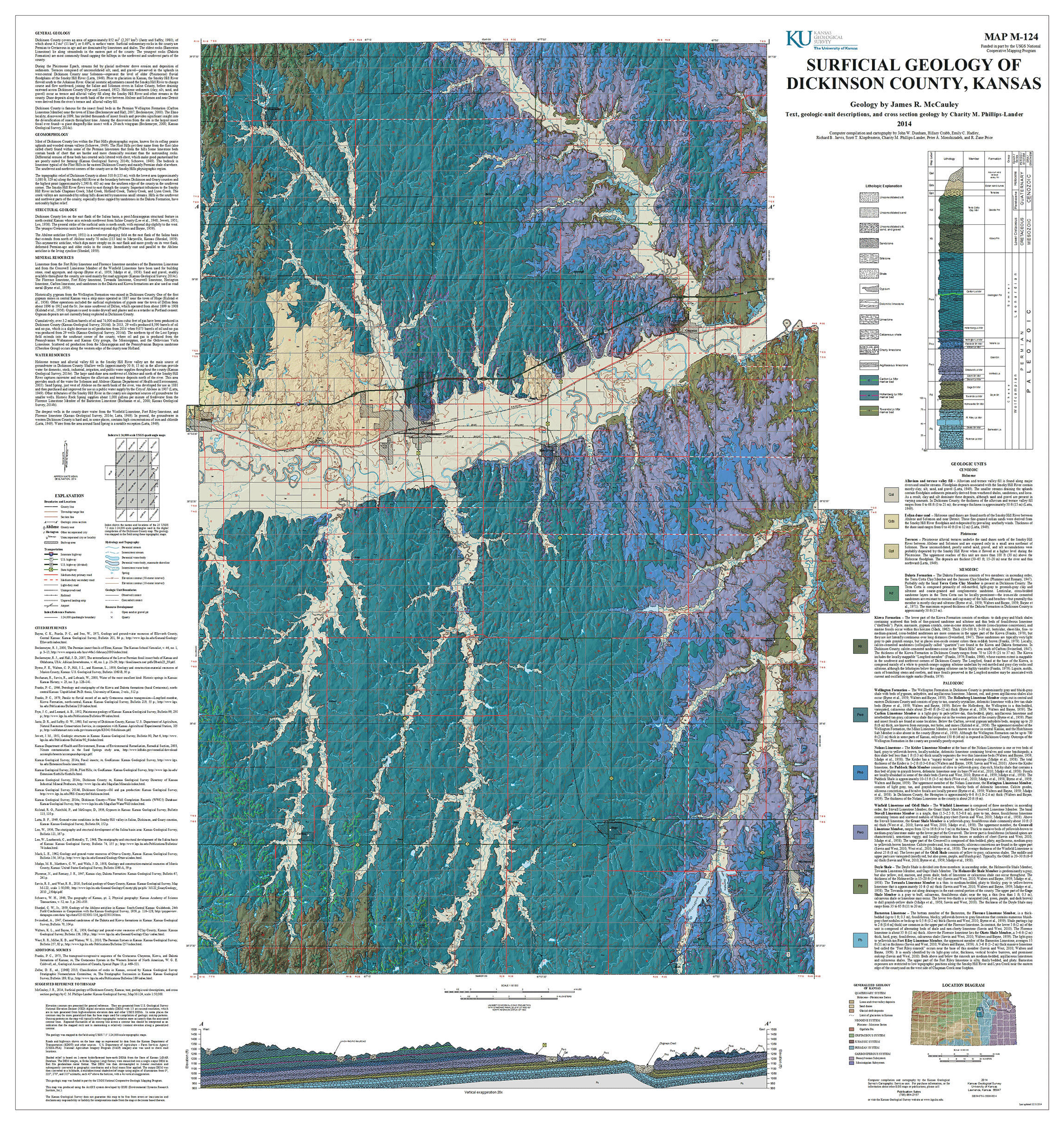 Dickinson County geologic map