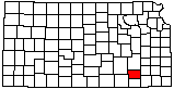 small map of Kansas; click to change counties