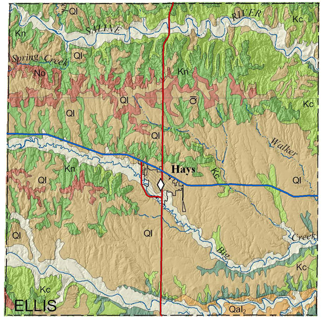 Ellis County geologic map