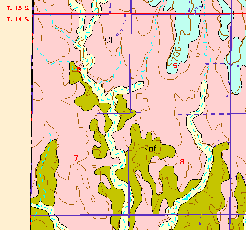 small part of Ellis Co. geologic map