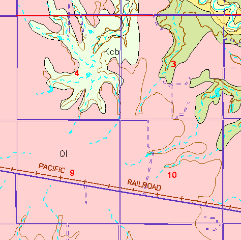 small part of Ellis Co. geologic map