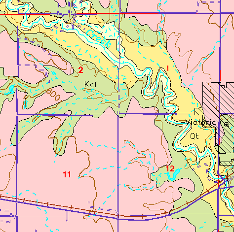 small part of Ellis Co. geologic map