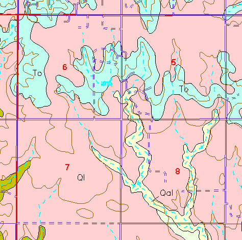 small part of Ellis Co. geologic map