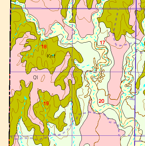 small part of Ellis Co. geologic map