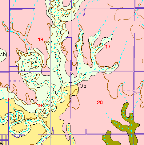 small part of Ellis Co. geologic map