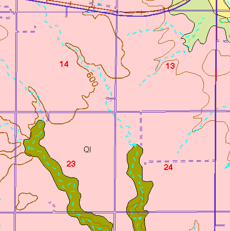 small part of Ellis Co. geologic map