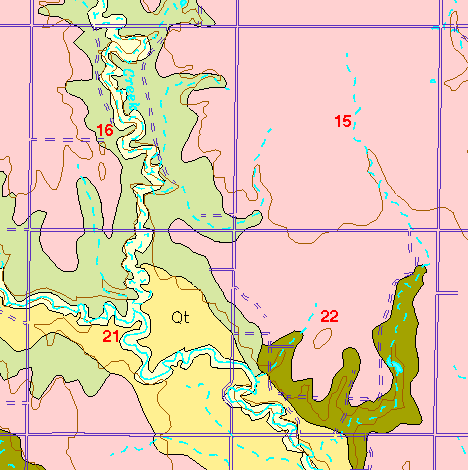 small part of Ellis Co. geologic map