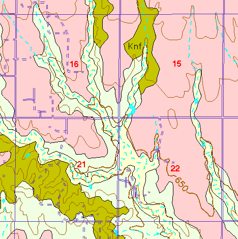 small part of Ellis Co. geologic map