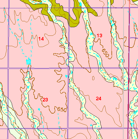 small part of Ellis Co. geologic map