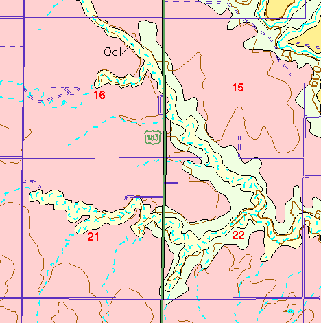 small part of Ellis Co. geologic map