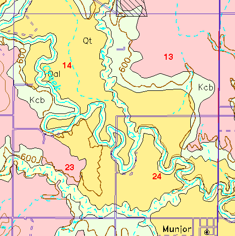 small part of Ellis Co. geologic map