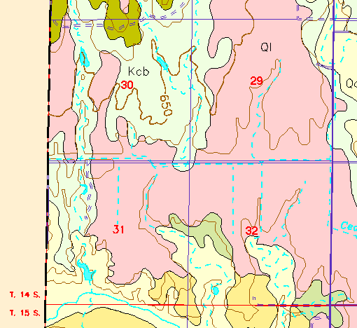 small part of Ellis Co. geologic map